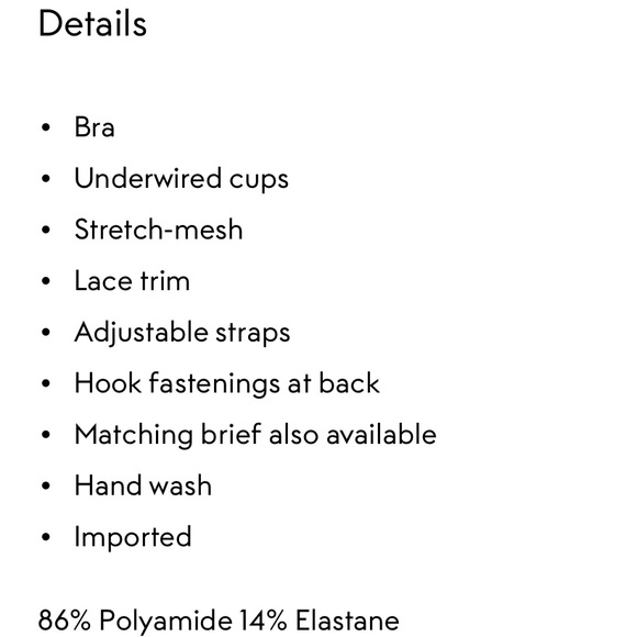 STELLA MCCARTNEY**Bea Treasuring Lace Trimmed 34B Bra & Sm. Underwear SET**$198 - Picture 8 of 8